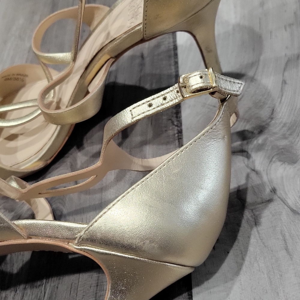 Vince Camuto Payto Heeled Sandals In Shimmery Gold - Picture 6 of 12